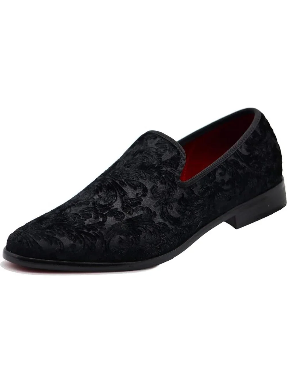 Men's Plain Black35 Vintage Velvet Loafers Slip On Classic Tuxedo Dress Shoes